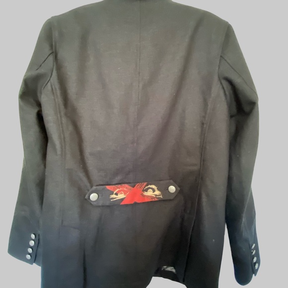 Hause of Howe Mens Black Cotton Blend Military Style Art Blazer Jacket- Sz - M - Picture 5 of 16